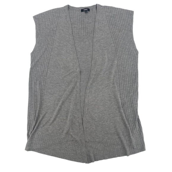 Premise Studio Size Large Gray Ribbed Open Front Lightweight Cardigan Sleeveless - Picture 1 of 8